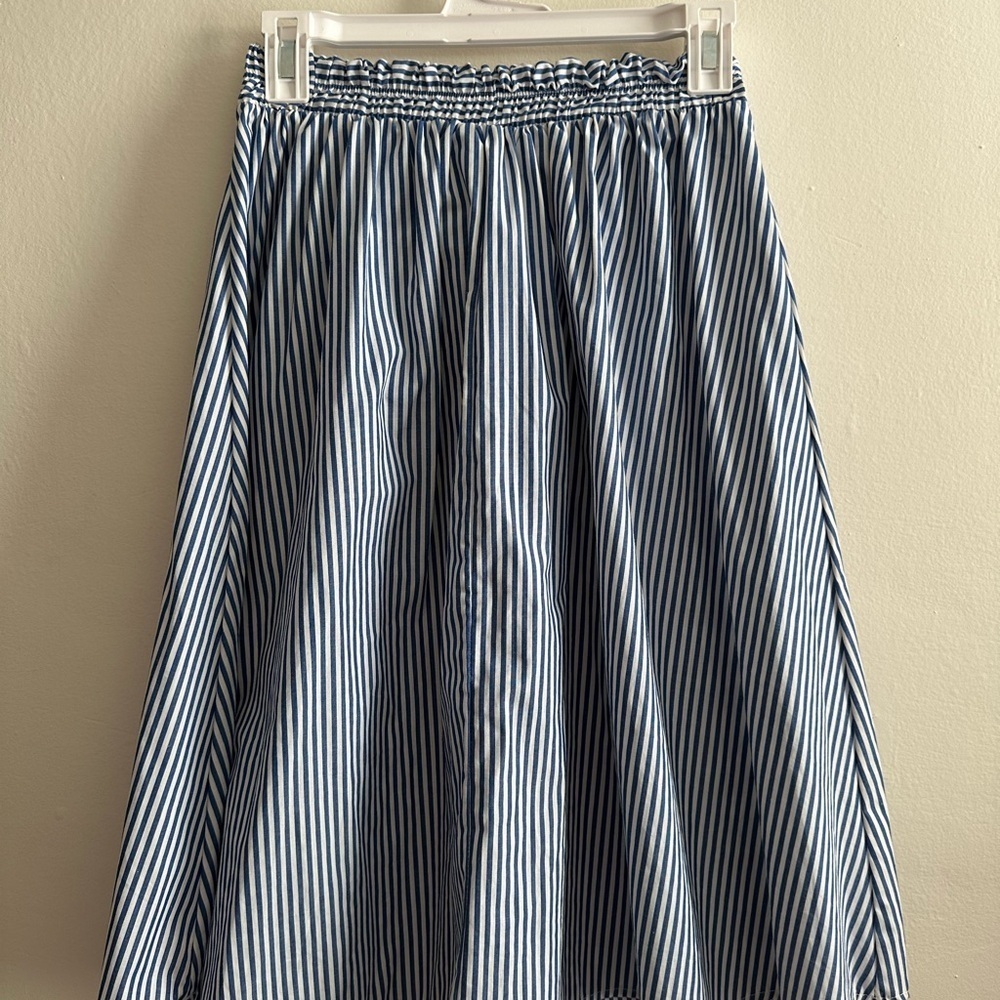 See You Monday Navy and White A-Line Skirt - Picture 4 of 4